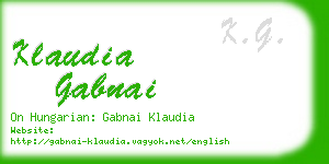 klaudia gabnai business card